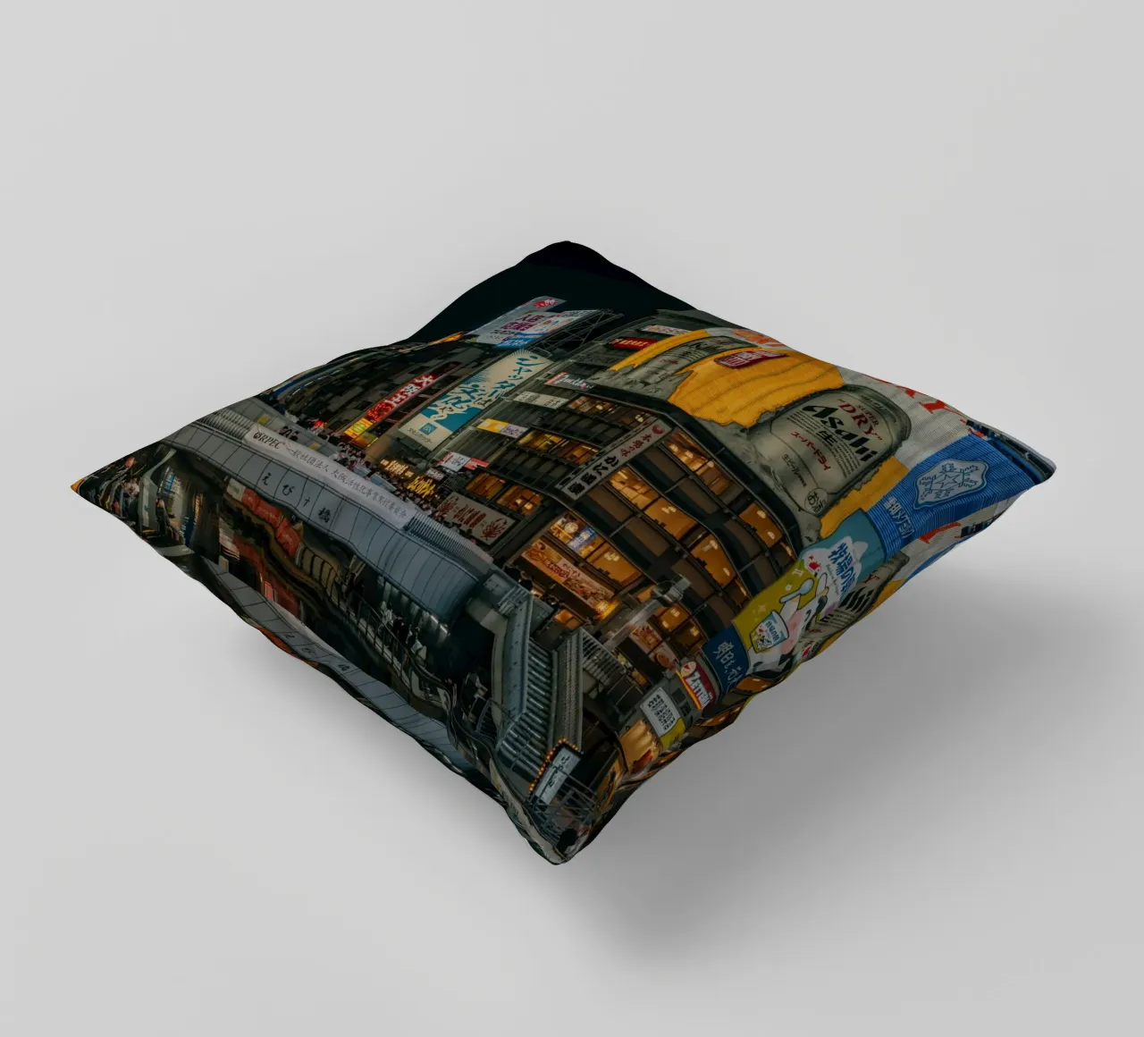Dotonbori by Night - Osaka, Japan decorative cushion by Marcel Bisig
