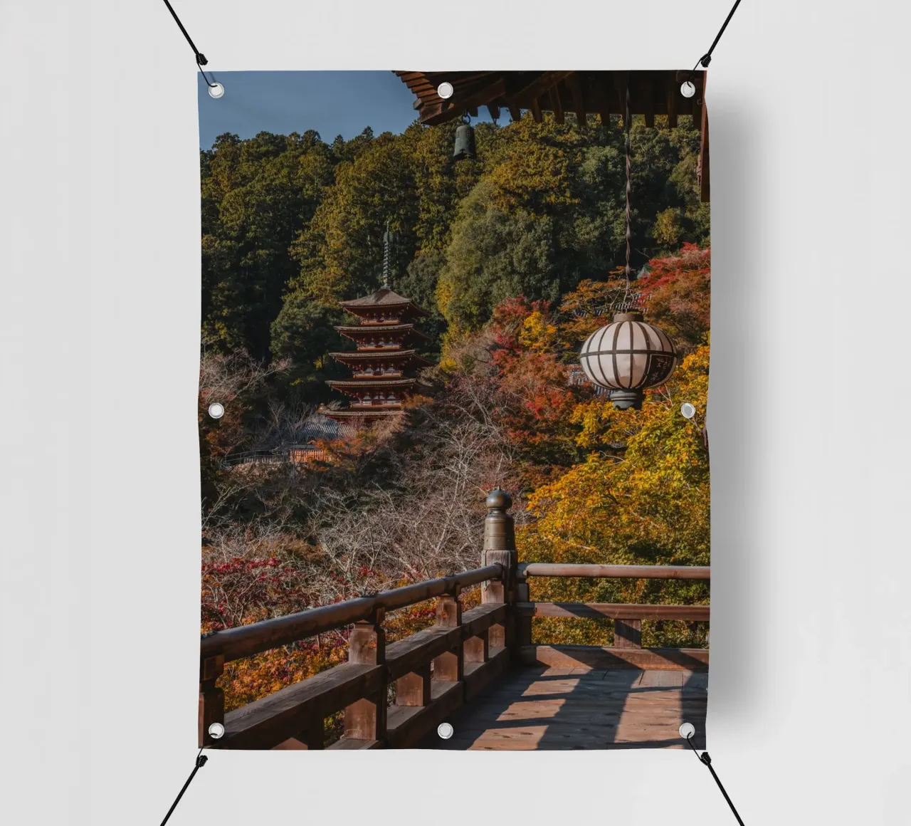 Tempio giapponese in autunno - Nara, Giappone telo in pvc da Marcel Bisig