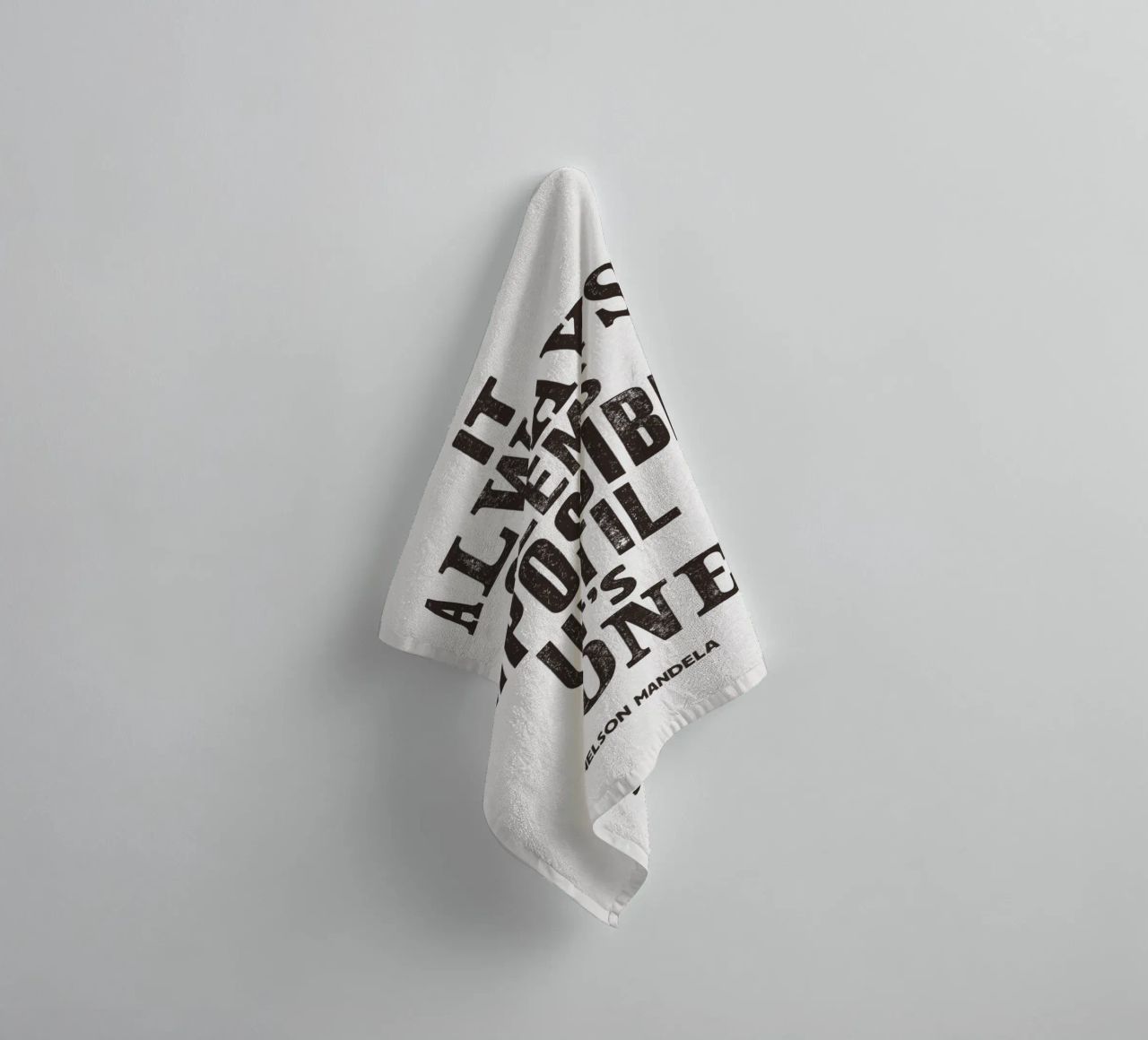 It Always Seems Impossible Until It's Done Quote Print towel by THE MOTIVATED TYPE