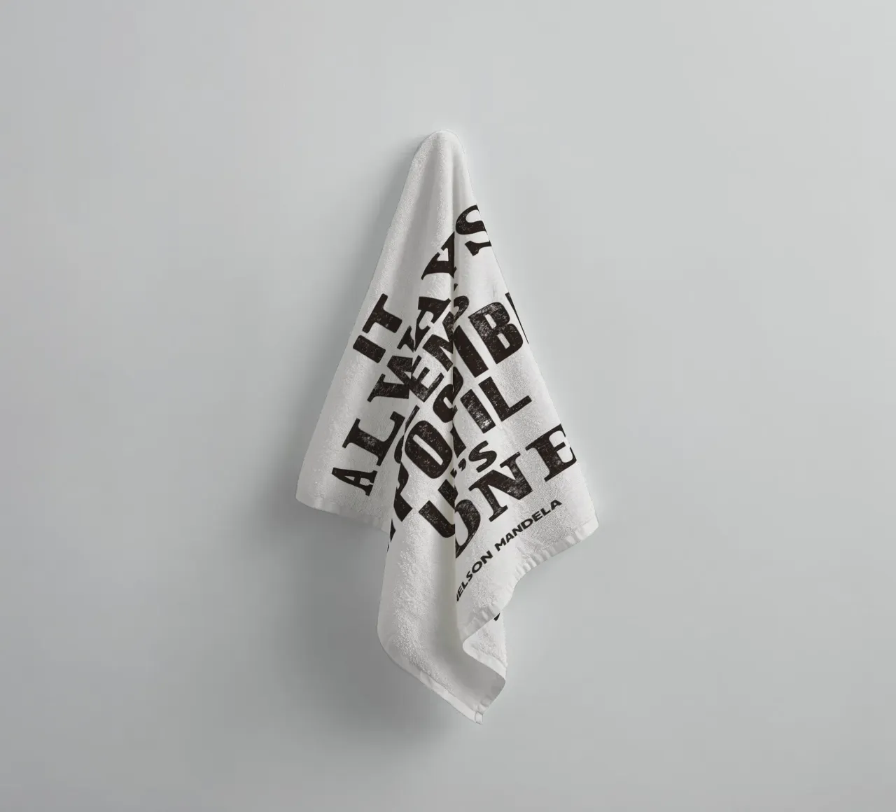 It Always Seems Impossible Until It's Done Quote Print towel by THE MOTIVATED TYPE
