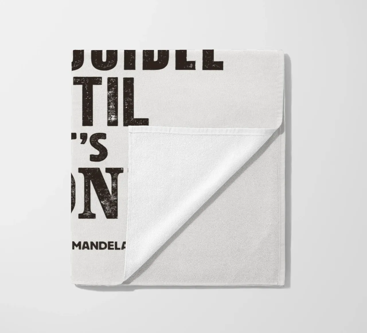 It Always Seems Impossible Until It's Done Quote Print beach towel by THE MOTIVATED TYPE