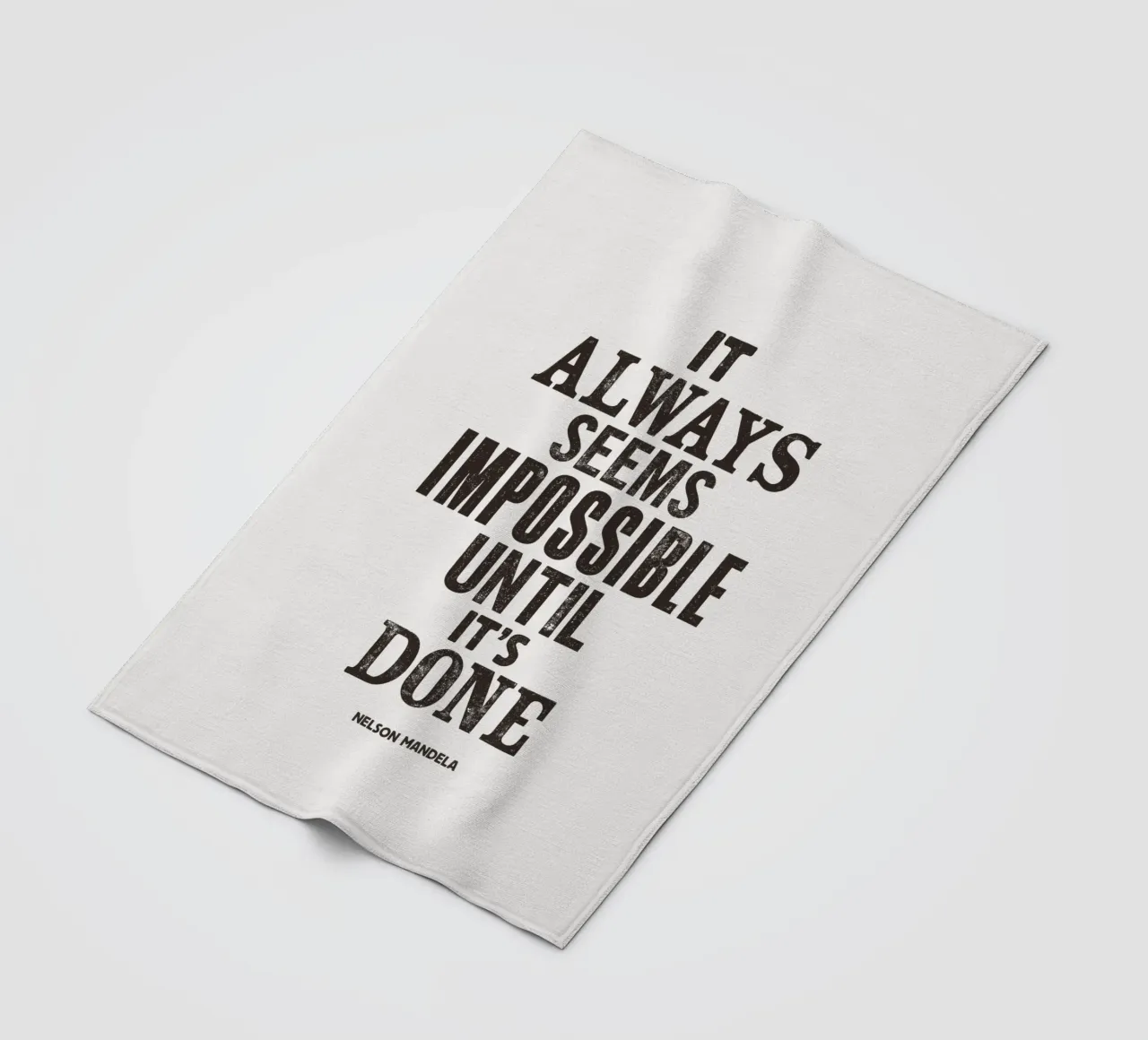 It Always Seems Impossible Until It's Done Quote Print fleece blanket by THE MOTIVATED TYPE
