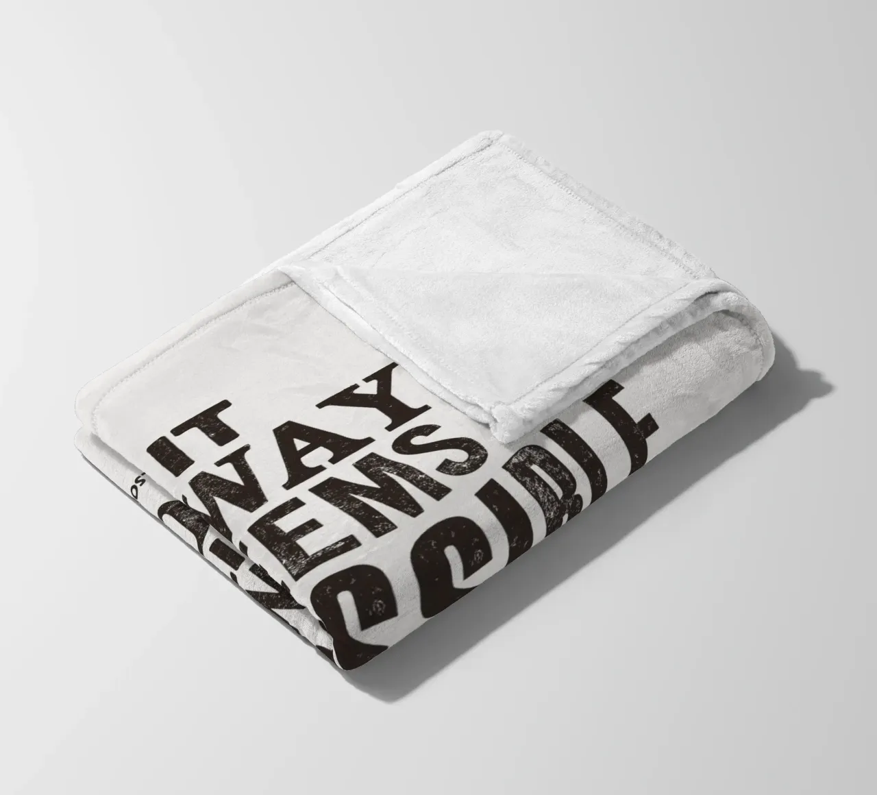 It Always Seems Impossible Until It's Done Quote Print fleece blanket by THE MOTIVATED TYPE