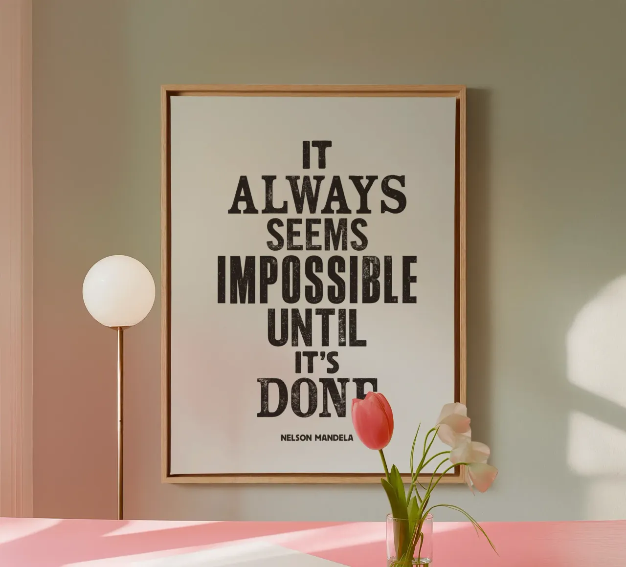 It Always Seems Impossible Until It's Done Quote Print canvas by THE MOTIVATED TYPE