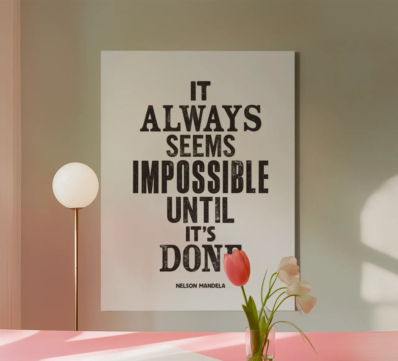 It Always Seems Impossible Until It's Done Quote Print canvas by THE MOTIVATED TYPE