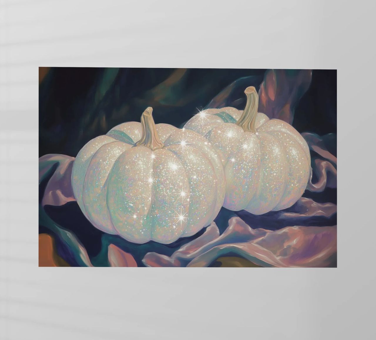 Zucche bianche scintillanti pellicola backlit da Melloi Art Print