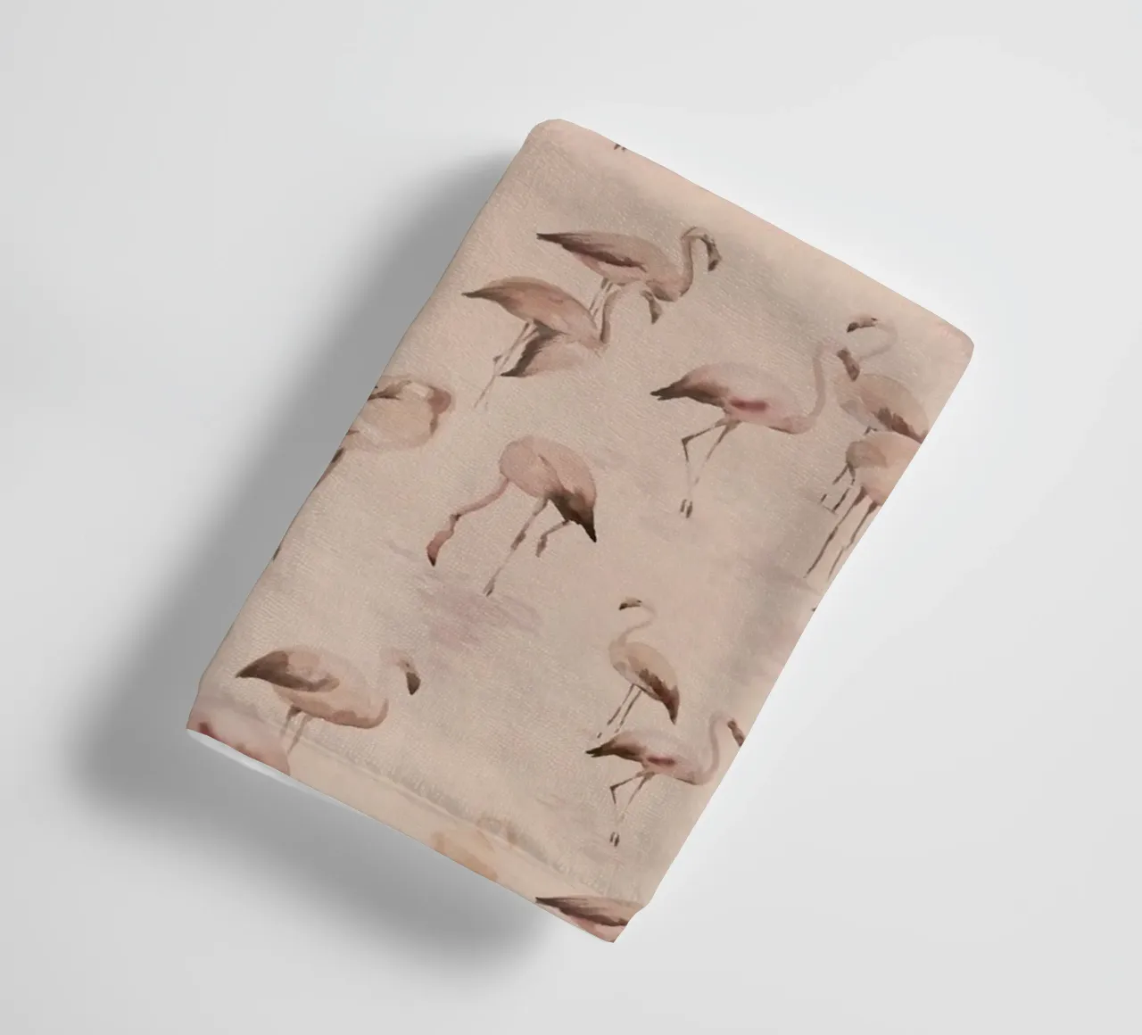 Aquarel flamingo's in zachte zalmroze tinten badhanddoek van Art by Susana Miranda ilustración