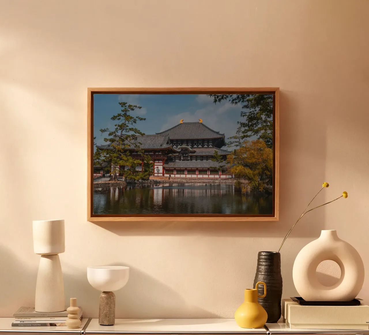 Tempio Todai-ji a Nara, Giappone tela con Cornice a cassetta da Marcel Bisig