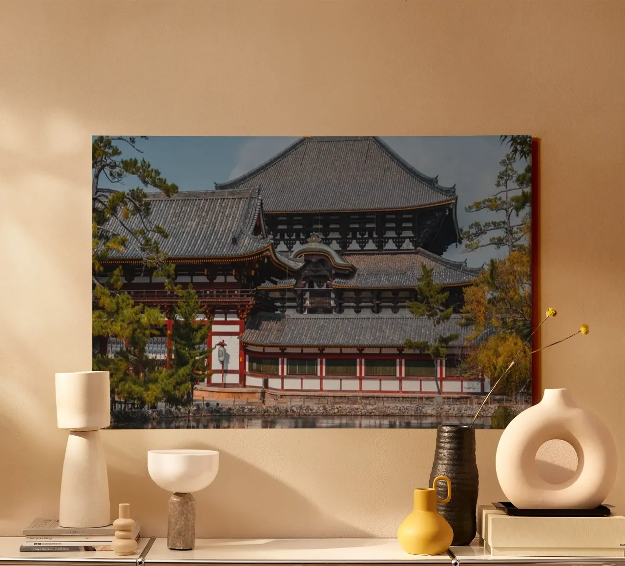 Tempio Todai-ji a Nara, Giappone tela con Cornice a cassetta da Marcel Bisig