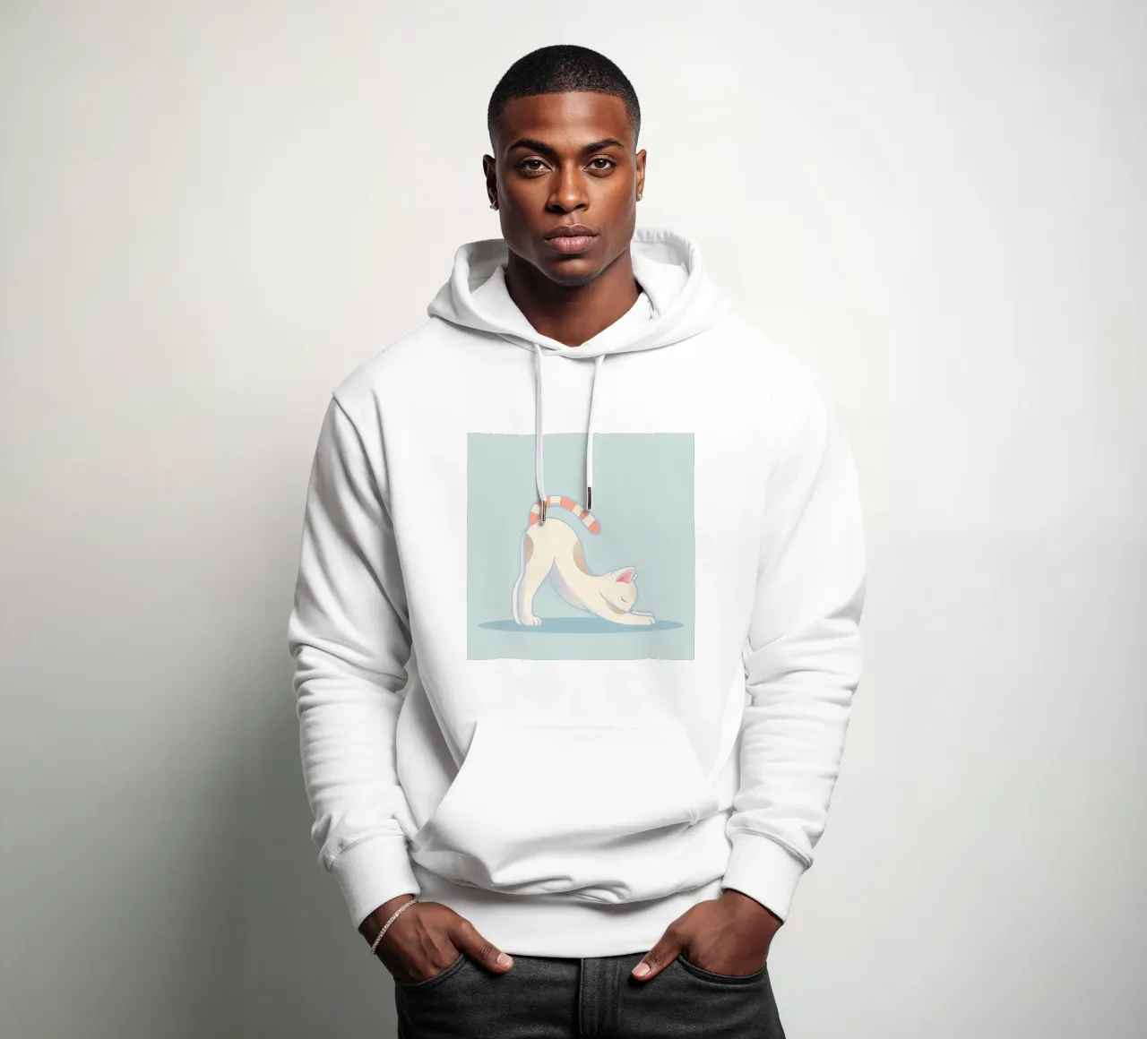 Kat in yoga stretchhouding - stretching en ontspanning hoodie van namosh