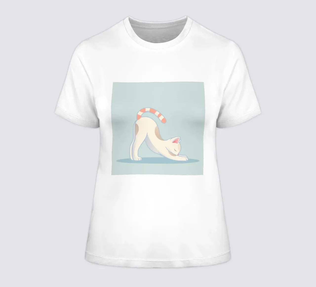 Cat in yoga stretch pose - stretching and relaxation women's fitted t-shirt by namosh