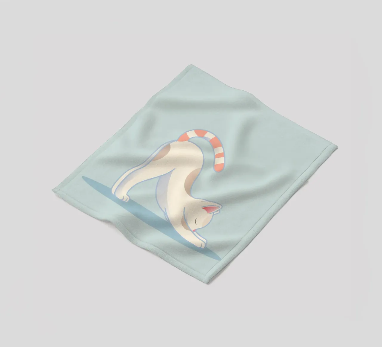 Cat in yoga stretch pose - stretching and relaxation fleece blanket by namosh