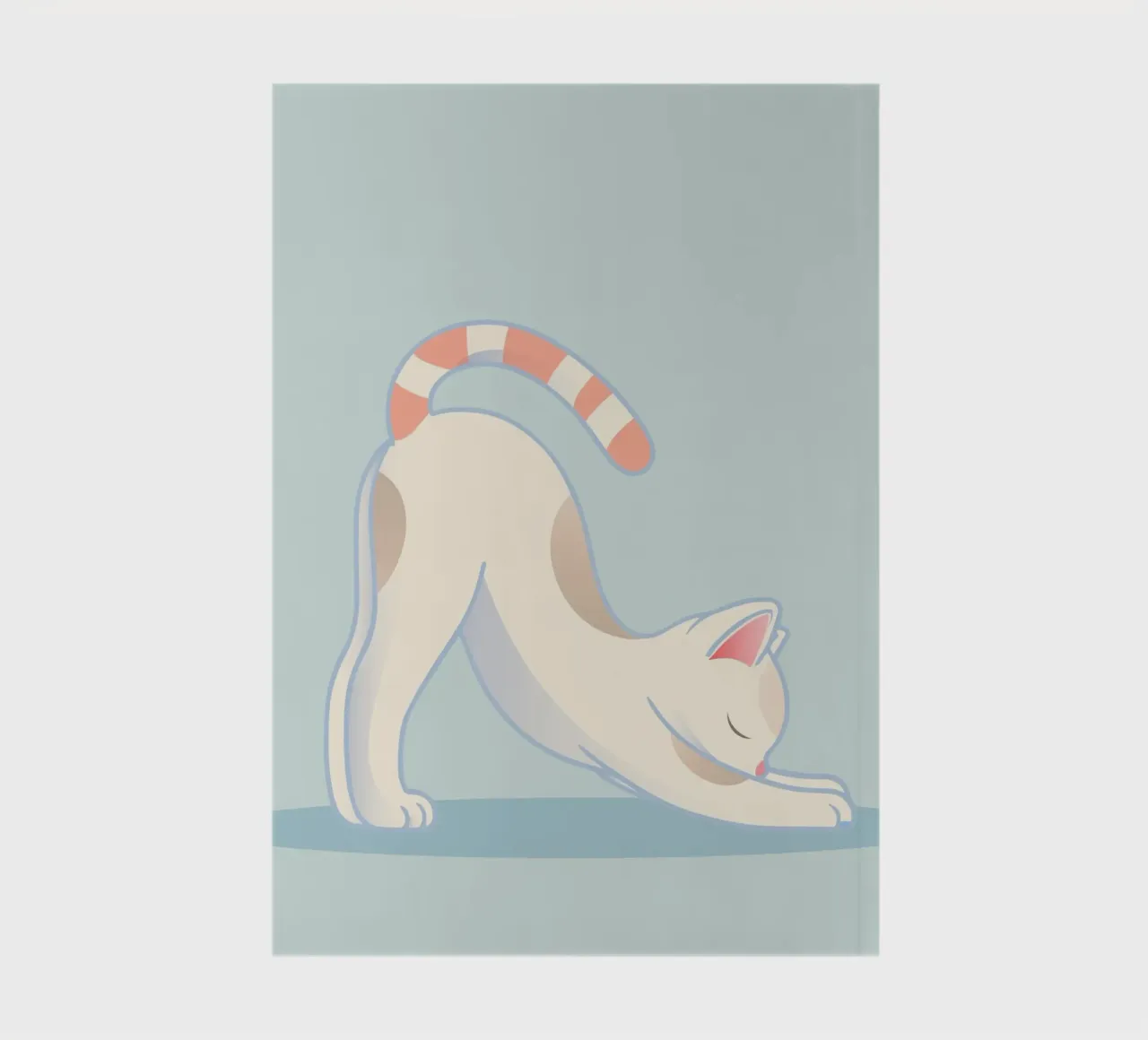 Cat in yoga stretch pose - stretching and relaxation notebook by namosh