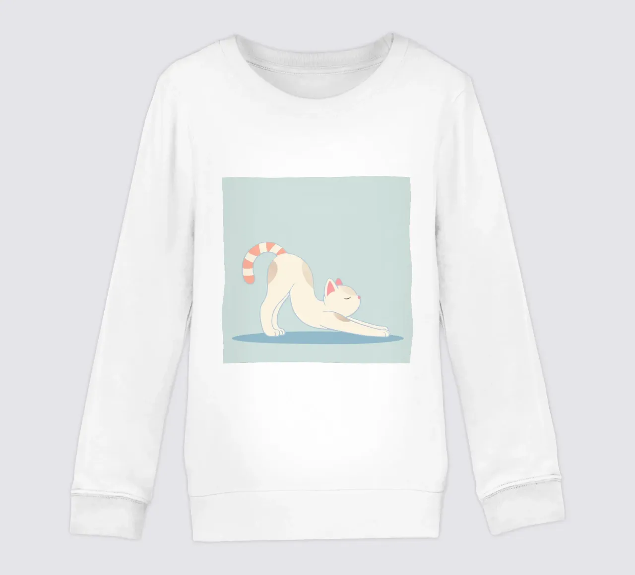 Simpático gato en la clásica postura de estiramiento de yoga sudadera para niño de namosh