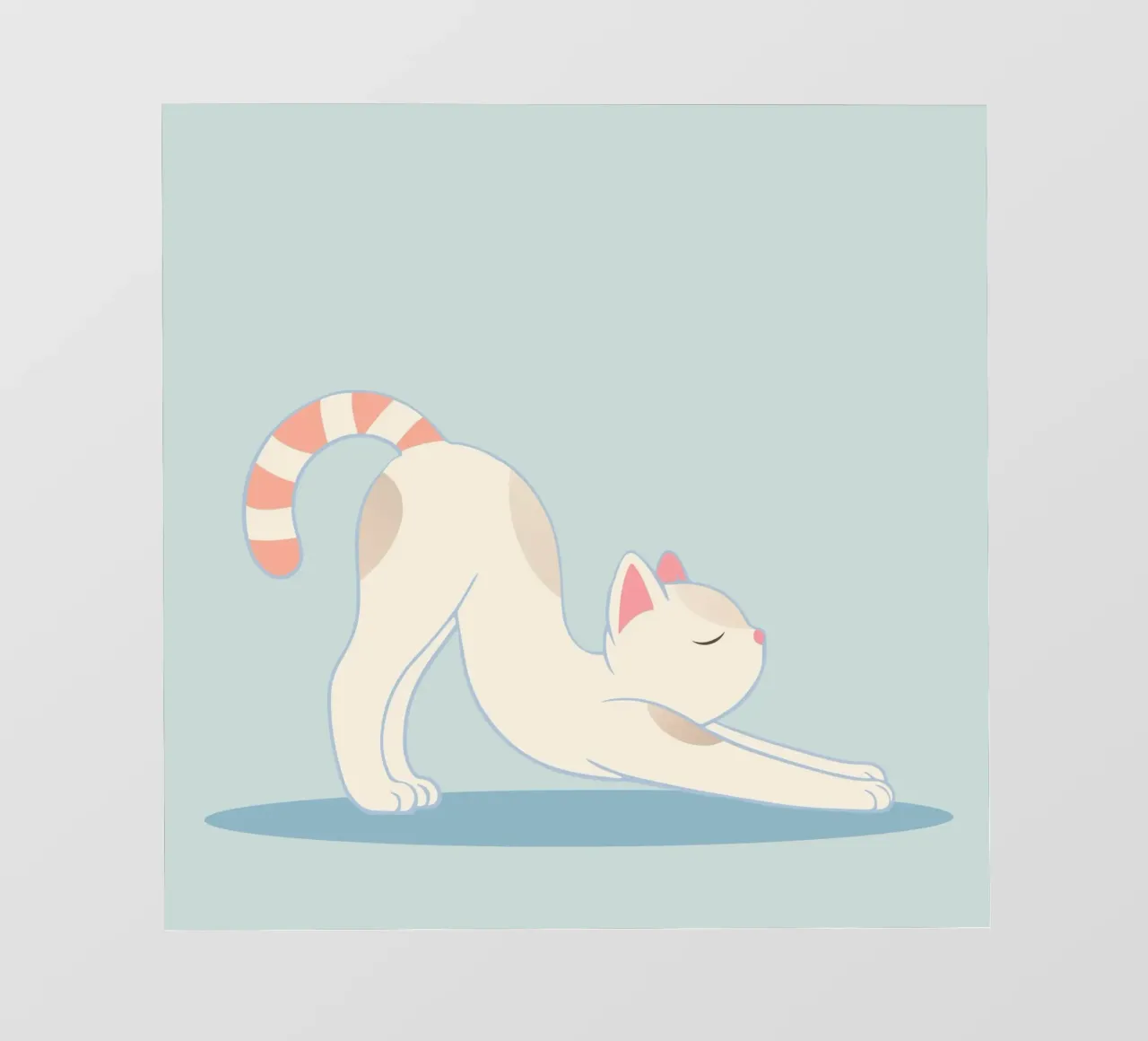chat mignon dans la pose d'étirement classique du yoga papier peint photo de namosh
