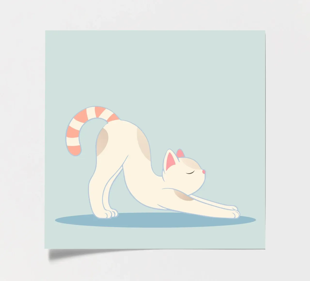 süße Katze in der klassischen Yoga Dehnpose Stickerbogen von namosh