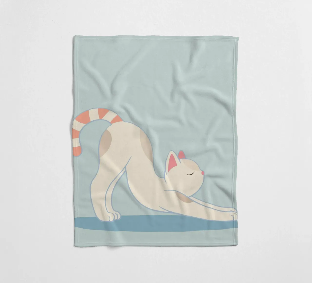 chat mignon dans la pose d'étirement classique du yoga plaid polaire de namosh