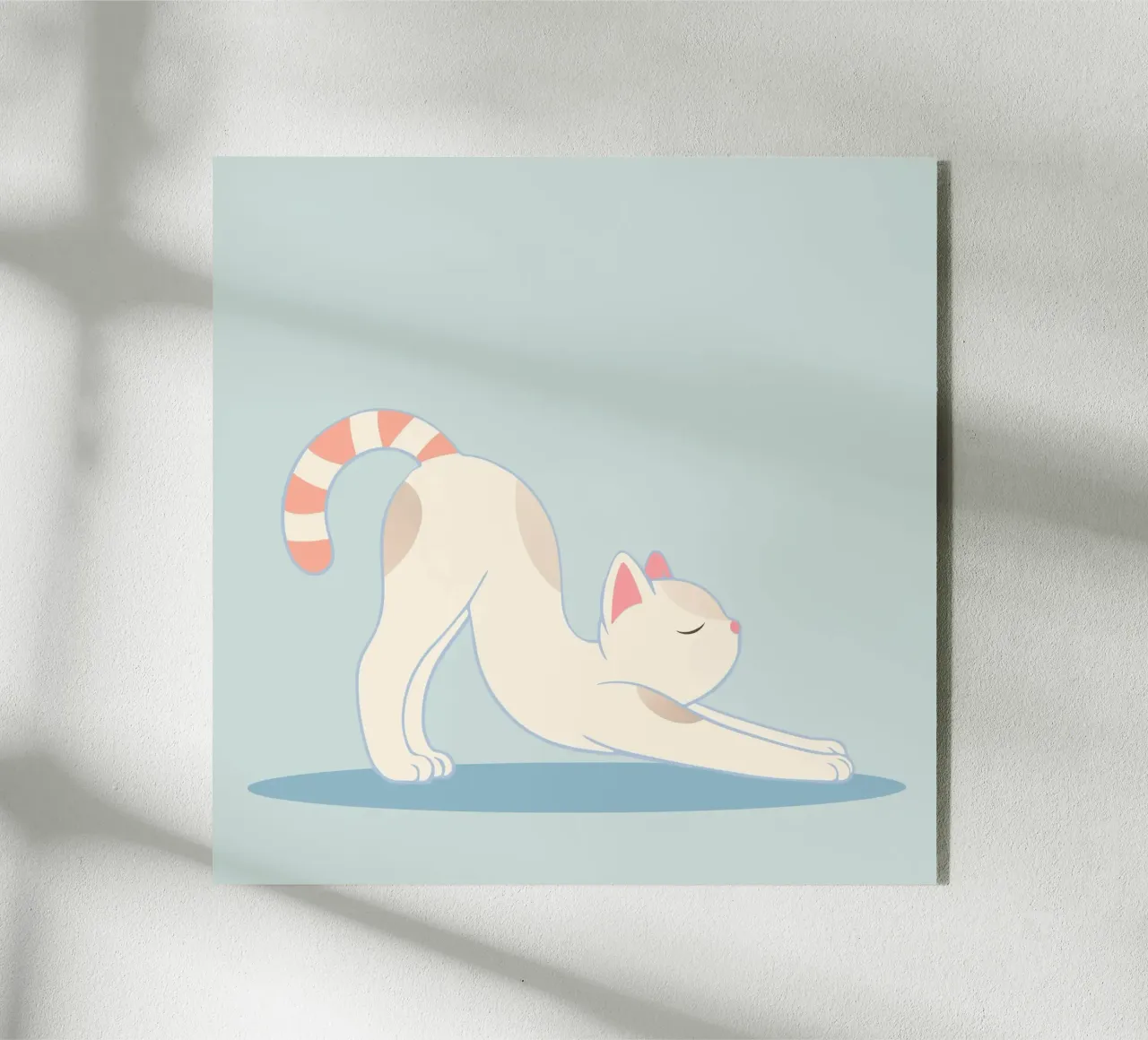 Cute cat in the classic yoga stretching pose acrylic glass by namosh