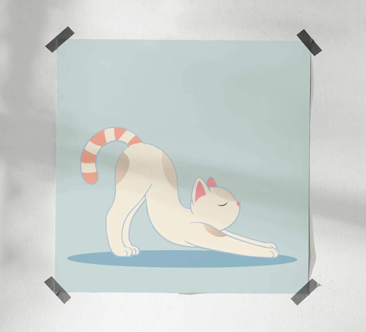 süße Katze in der klassischen Yoga Dehnpose Poster von namosh