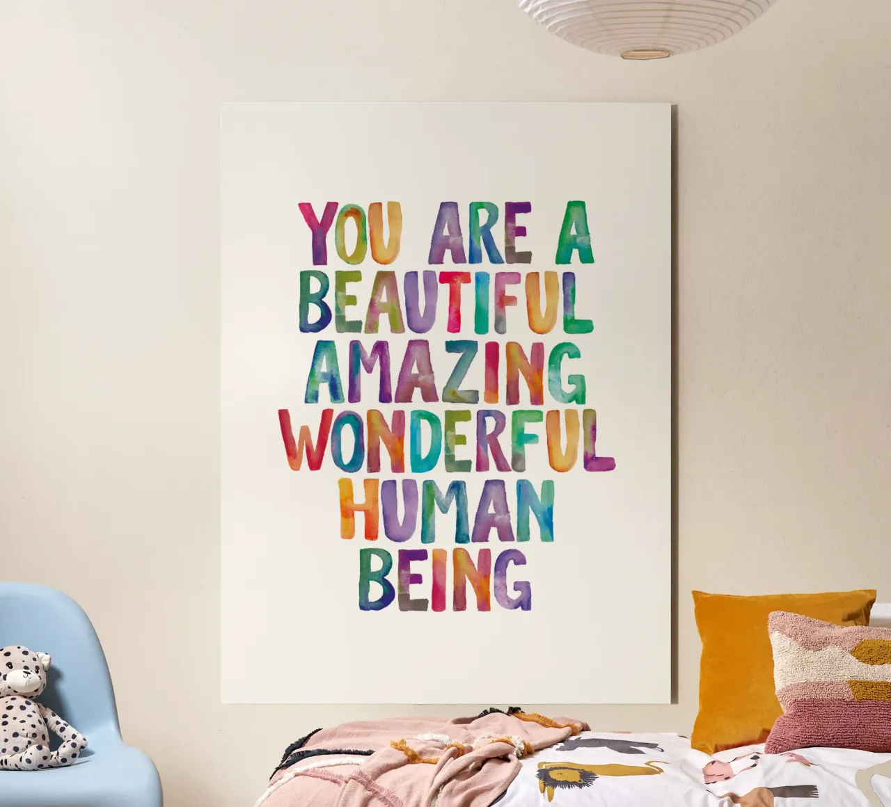 Sei un bellissimo, incredibile, meraviglioso essere umano alluminio dibond da THE MOTIVATED TYPE