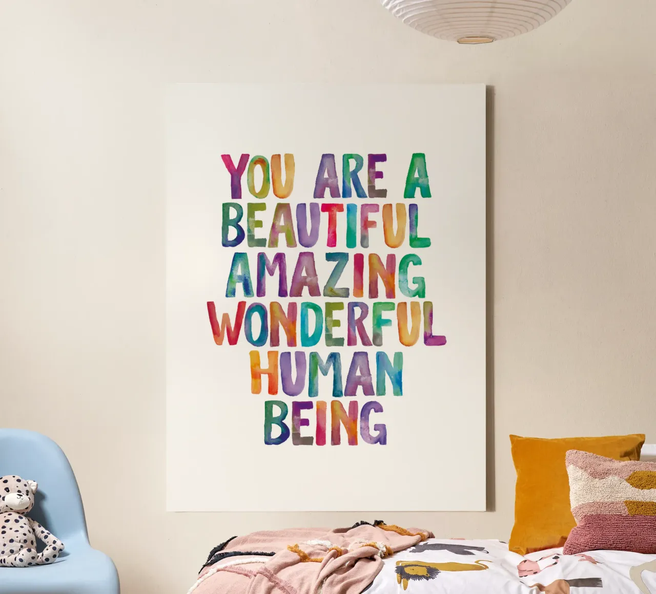 You Are a Beautiful Amazing Wonderful Human Being canvas by THE MOTIVATED TYPE