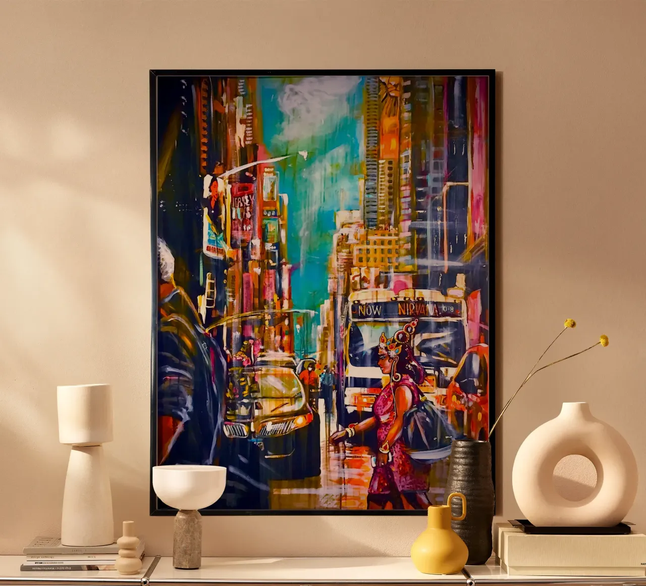 New York poster con telaio in alluminio da Happy 😃 Art 🎨 by Christine Schnoell