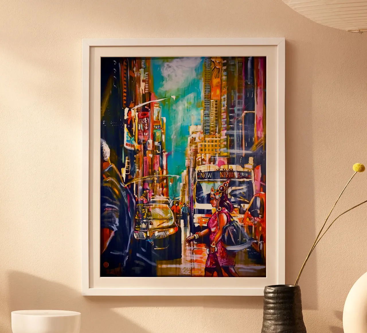 New York poster con telaio in alluminio da Happy 😃 Art 🎨 by Christine Schnoell