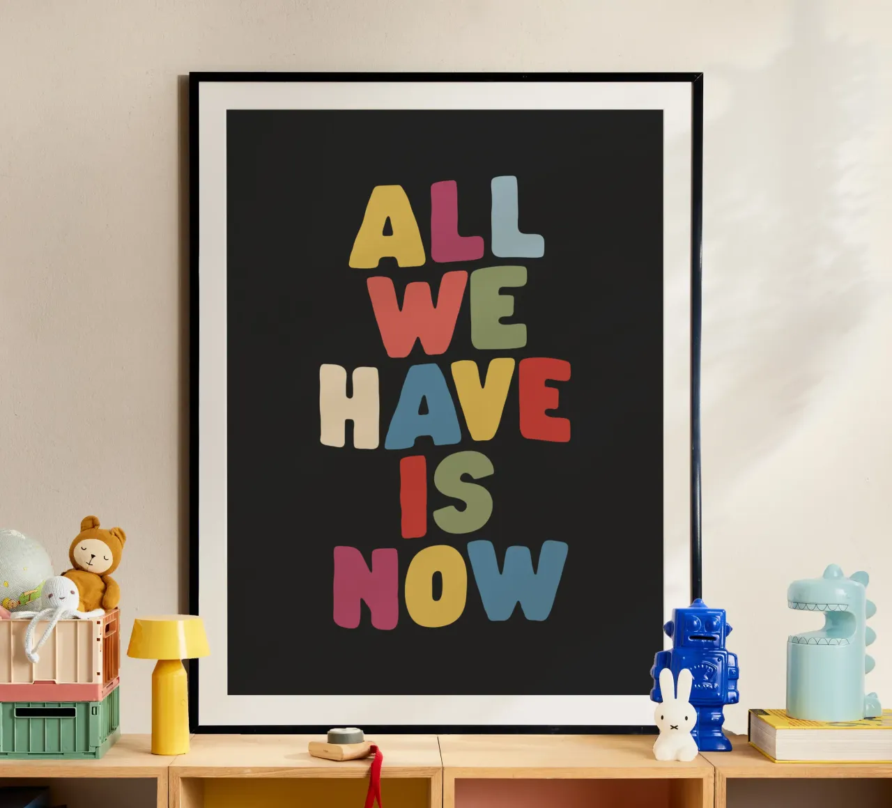 All We Have is Now Tipografia colorata e stimolante carta hahnemühle da THE MOTIVATED TYPE