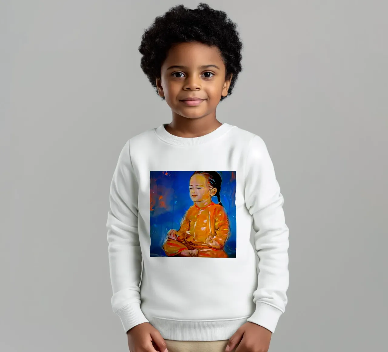 Meditation kids sweatshirt by Happy 😃 Art 🎨 by Christine Schnoell