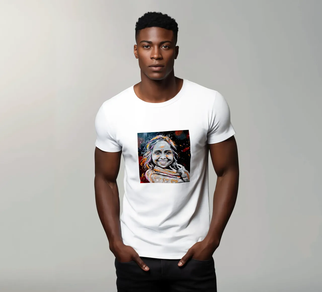 A Smile from India t-shirt da Happy 😃 Art 🎨 by Christine Schnoell