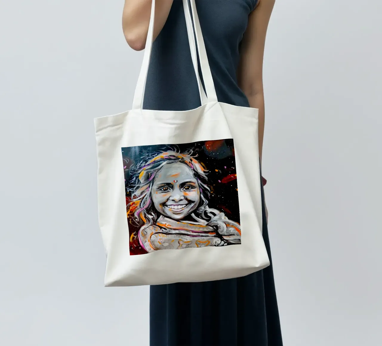 A Smile from India borsa in juta da Happy 😃 Art 🎨 by Christine Schnoell