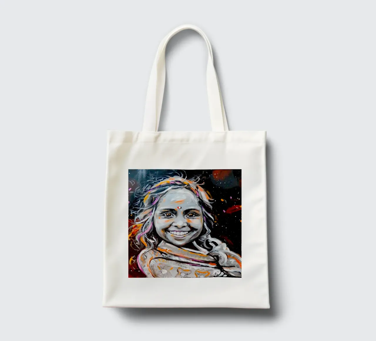 A Smile from India borsa in juta da Happy 😃 Art 🎨 by Christine Schnoell
