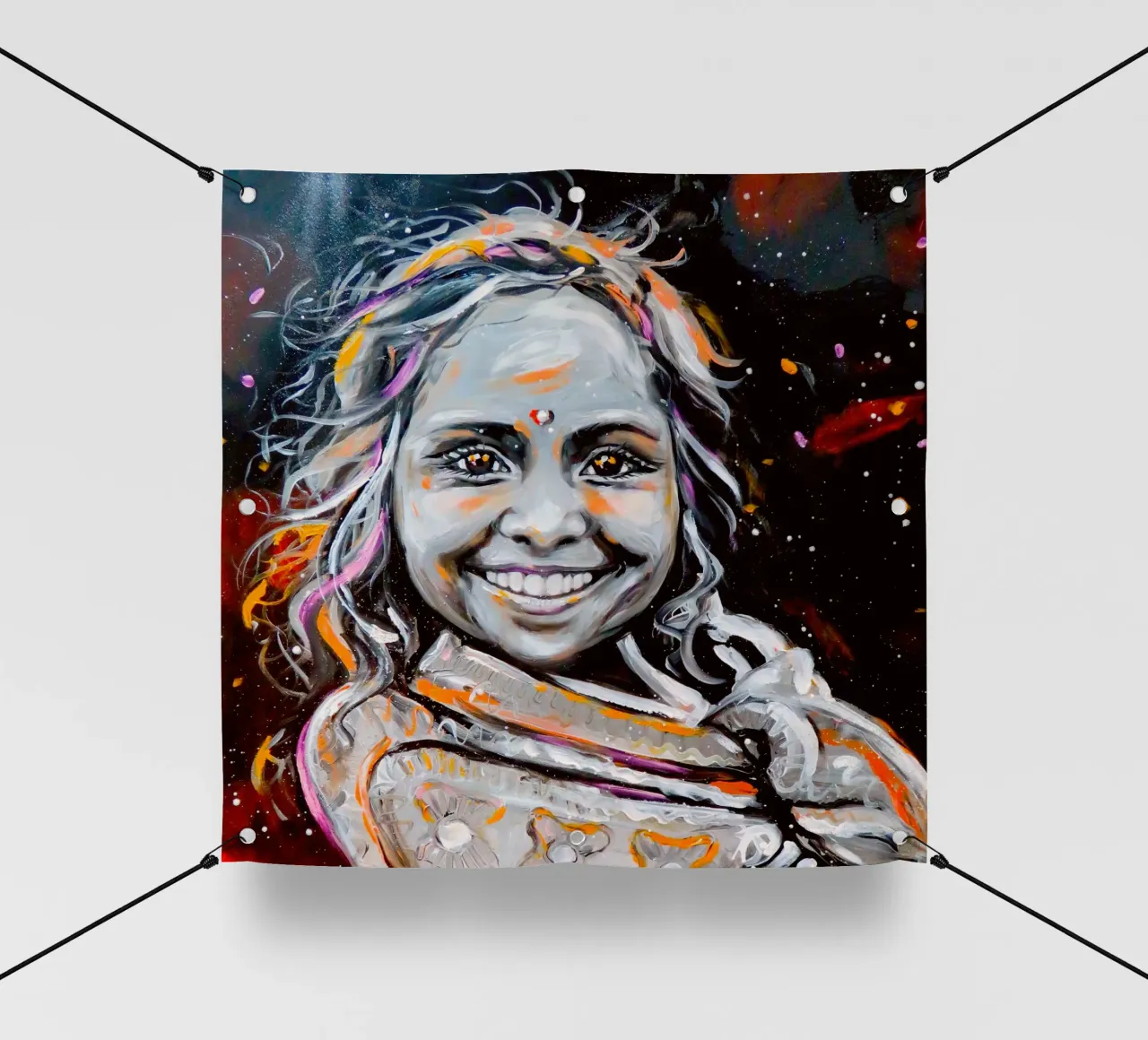 A Smile from India telo in pvc da Happy 😃 Art 🎨 by Christine Schnoell