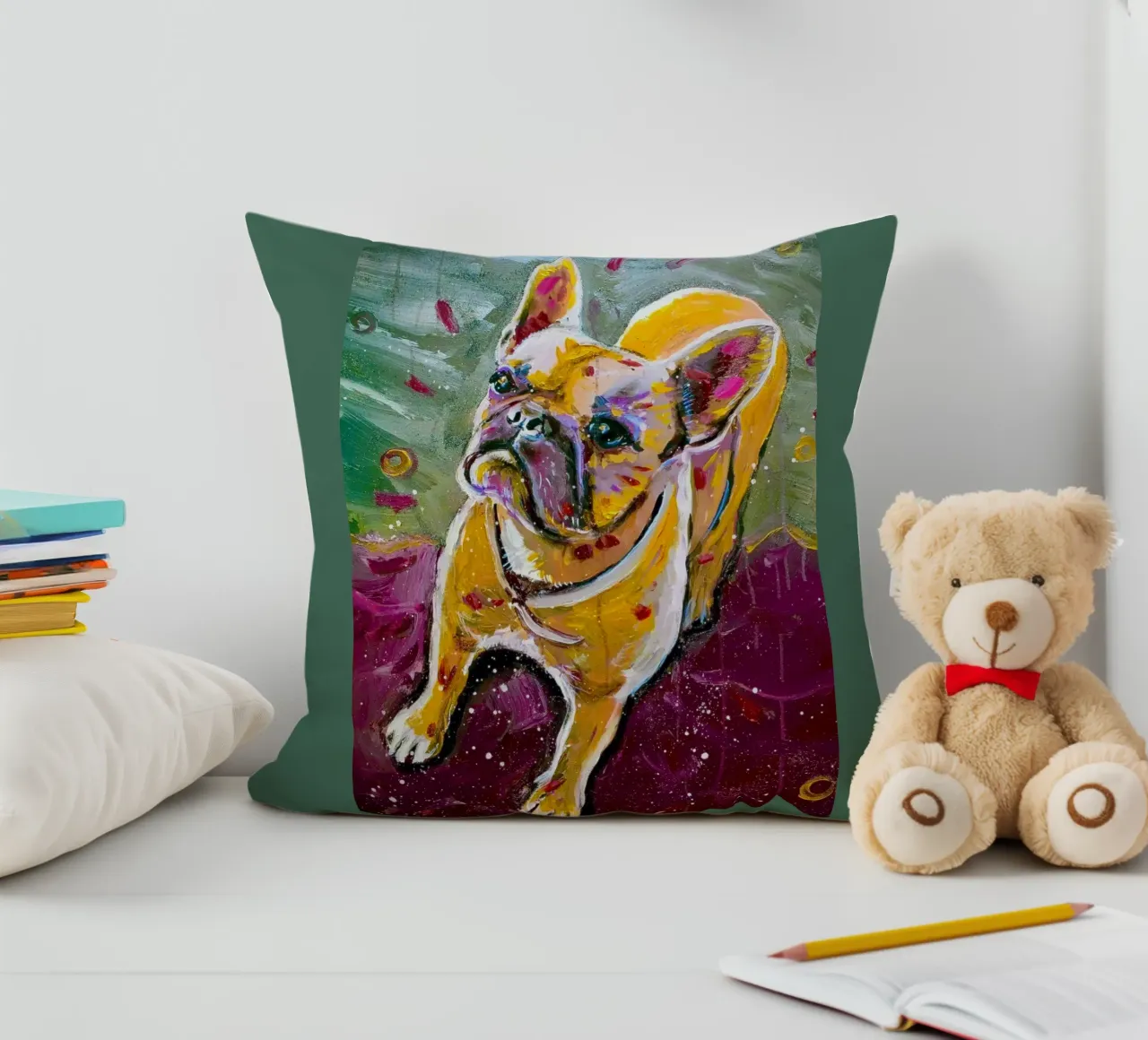 My sisters dog cuscino da Happy 😃 Art 🎨 by Christine Schnoell