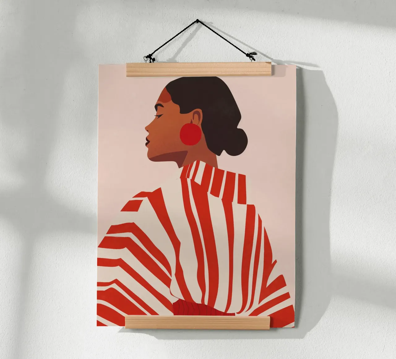 Girl power con un abito a righe poster da Carinaprint