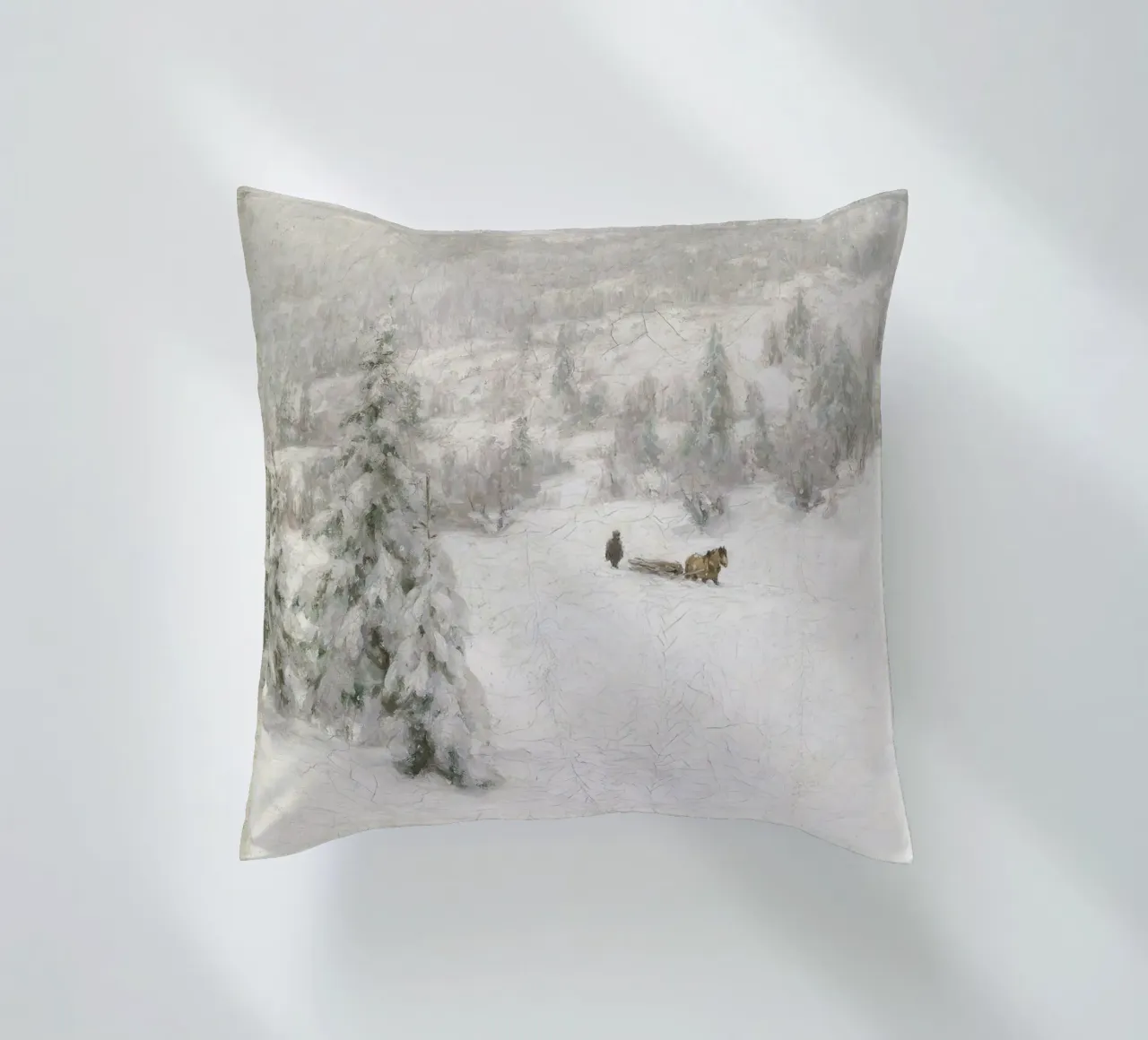 Sled In The Snow cuscino da vintageshop
