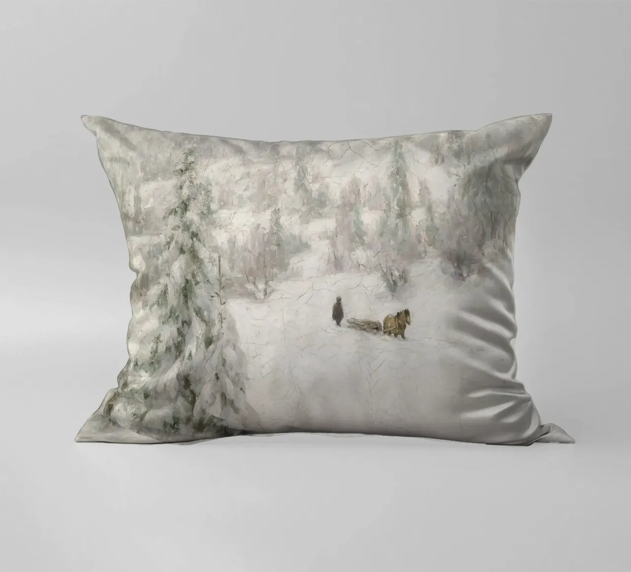 Sled In The Snow cuscino da vintageshop