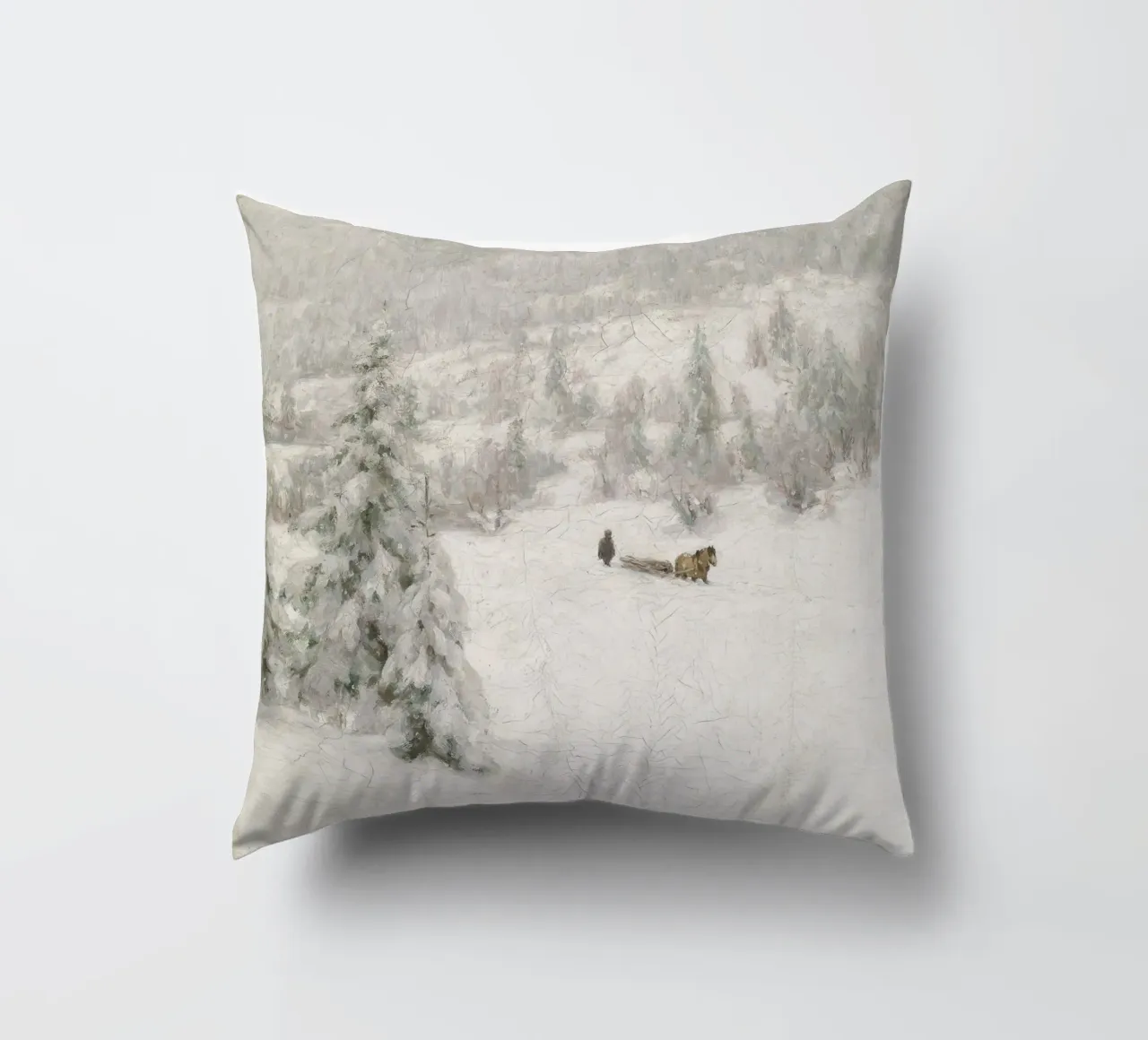 Sled In The Snow cuscino da vintageshop