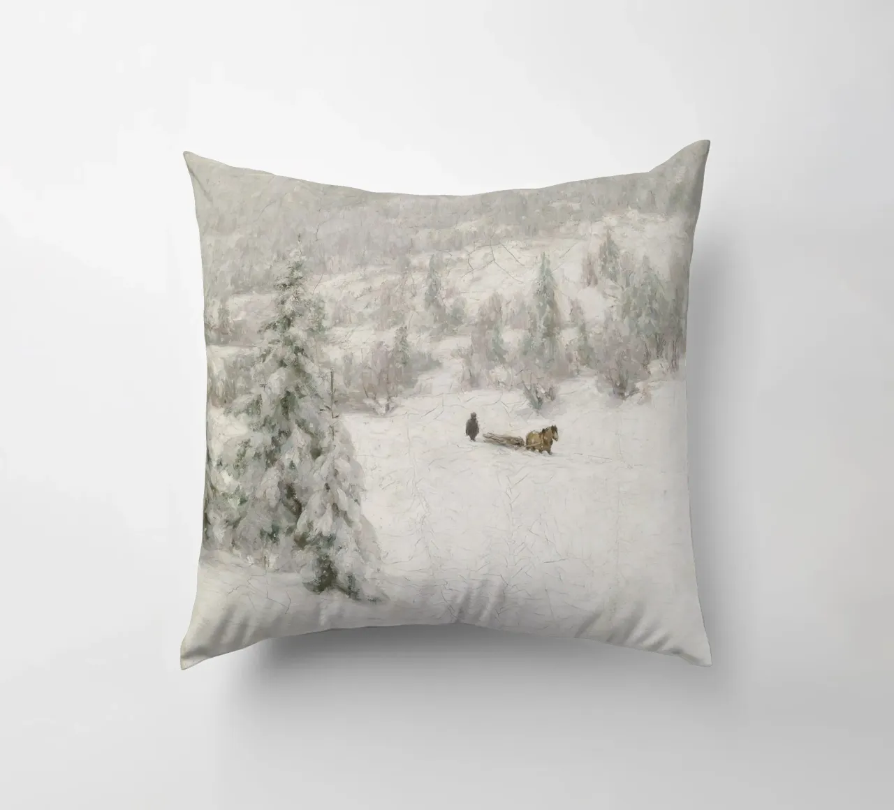 Sled In The Snow cuscino da vintageshop
