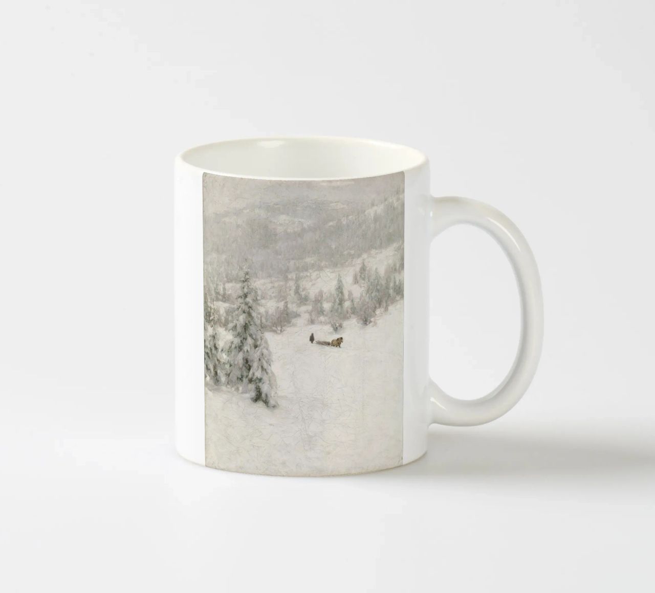 Sled In The Snow tazza in ceramica da vintageshop