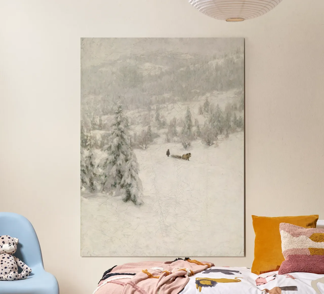 Sled In The Snow carta hahnemühle da vintageshop