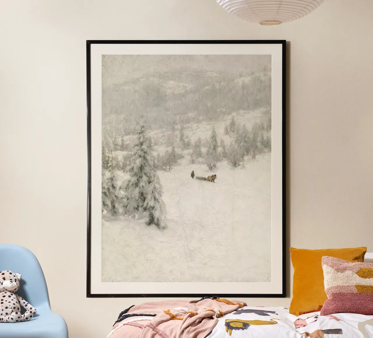 Sled In The Snow carta hahnemühle da vintageshop