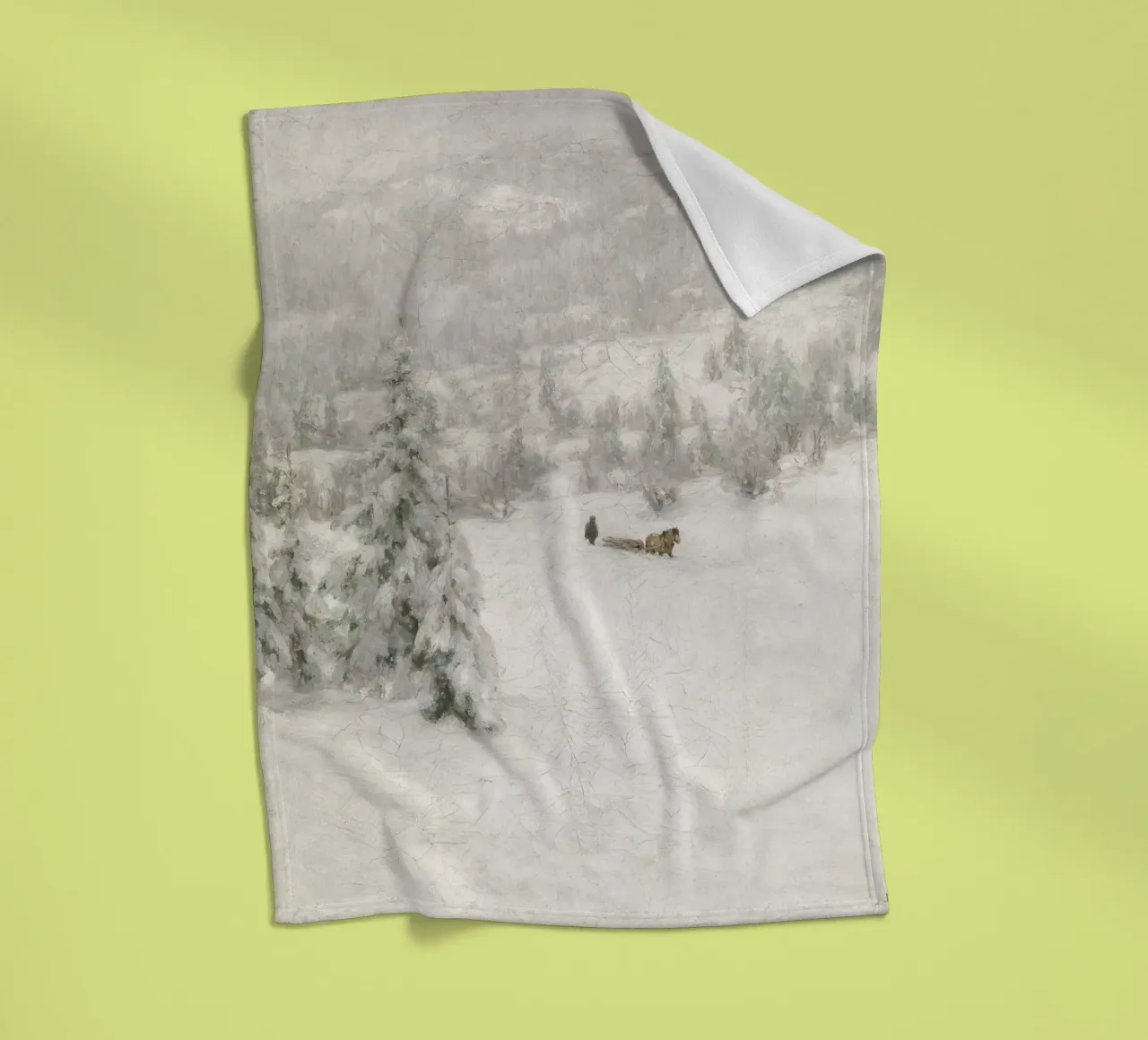 Sled In The Snow coperta in pile da vintageshop