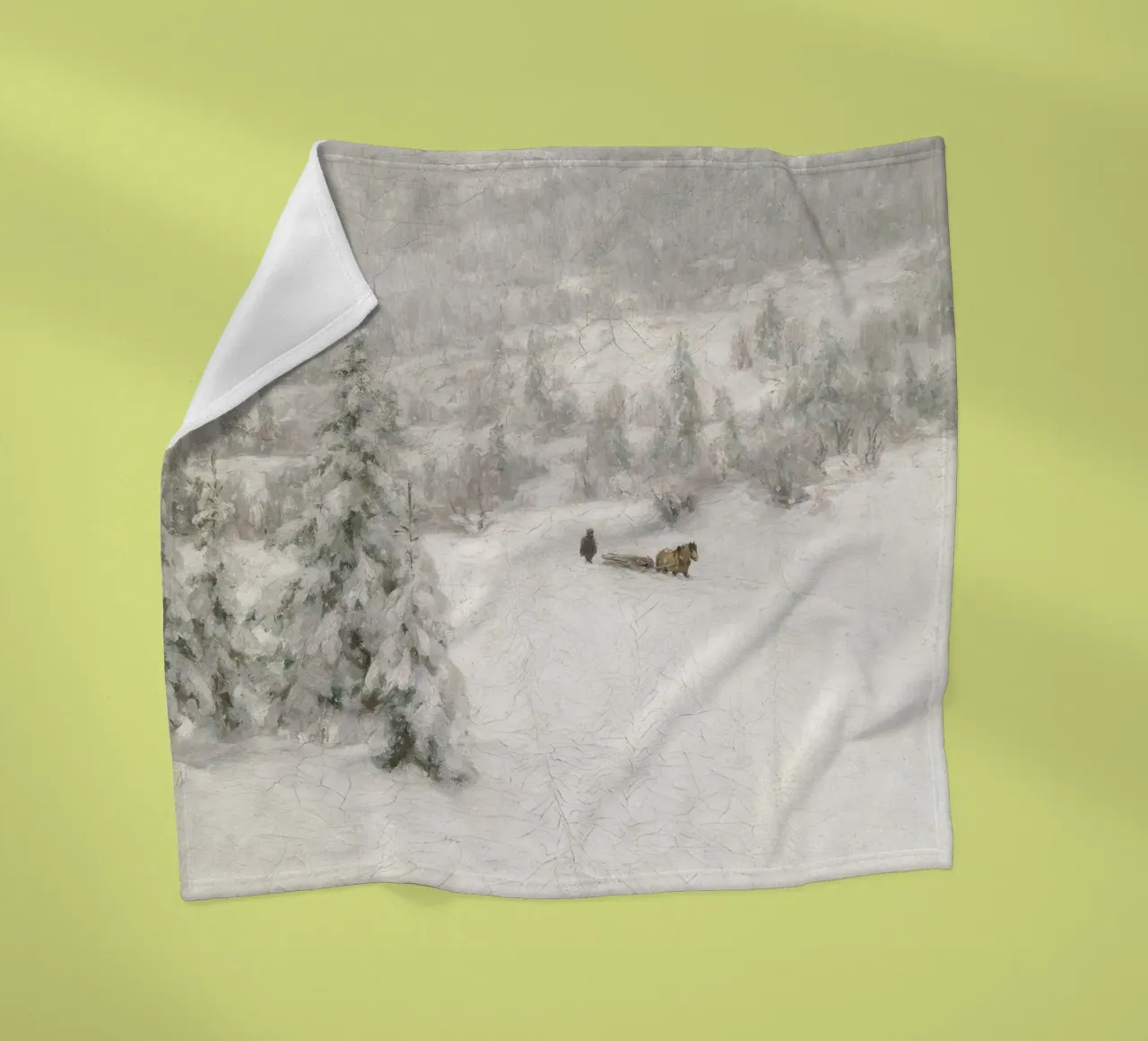 Sled In The Snow coperta in pile da vintageshop