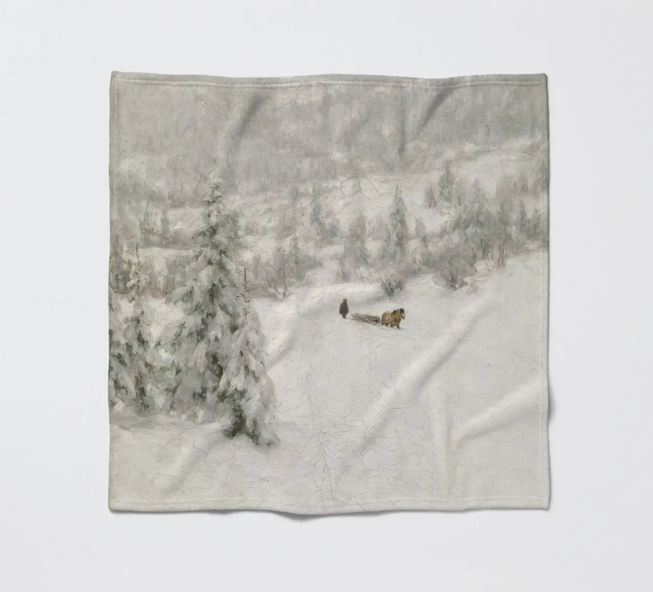 Sled In The Snow coperta in pile da vintageshop