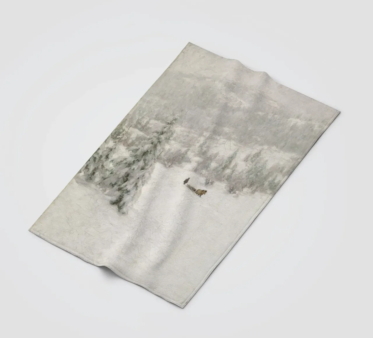 Sled In The Snow coperta in pile da vintageshop