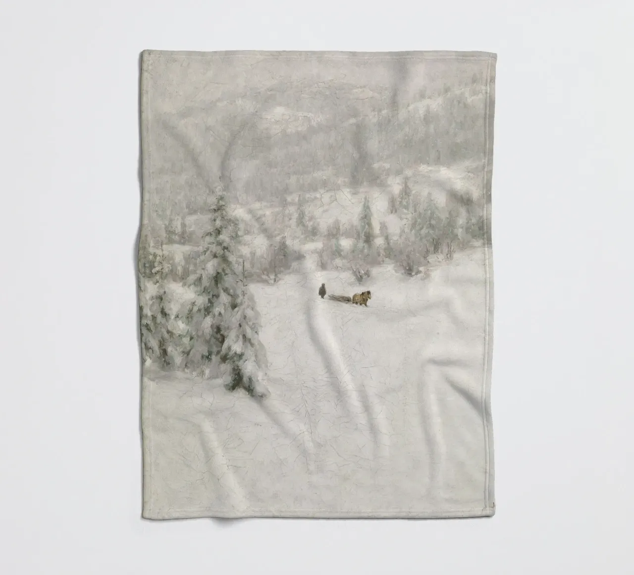 Sled In The Snow coperta in pile da vintageshop