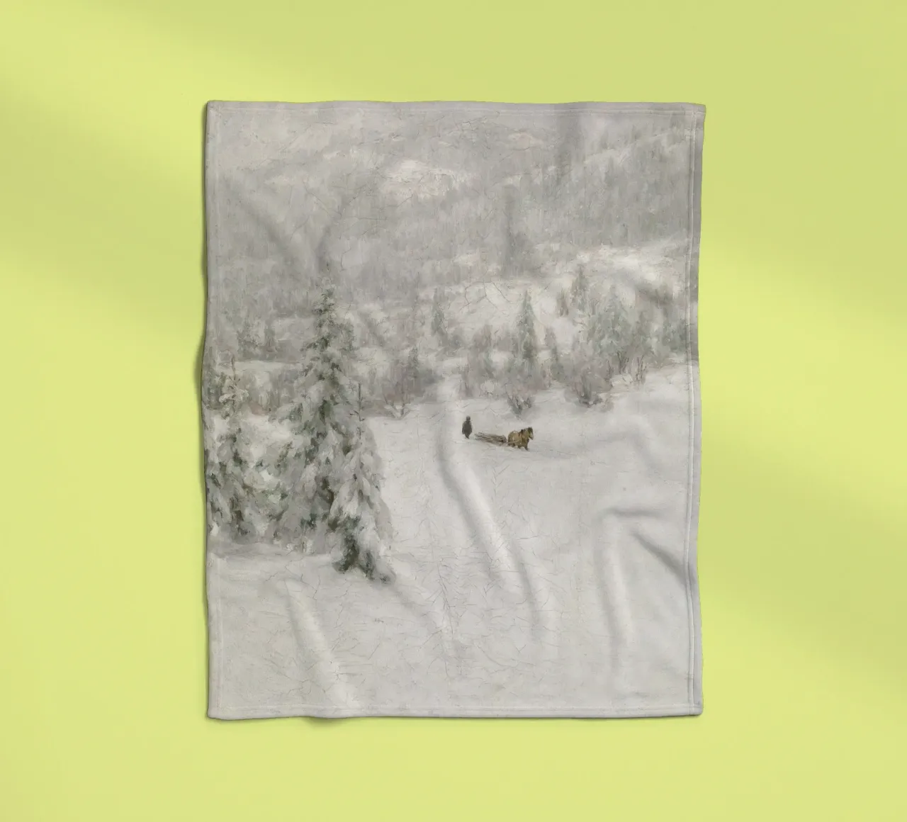 Sled In The Snow coperta in pile da vintageshop