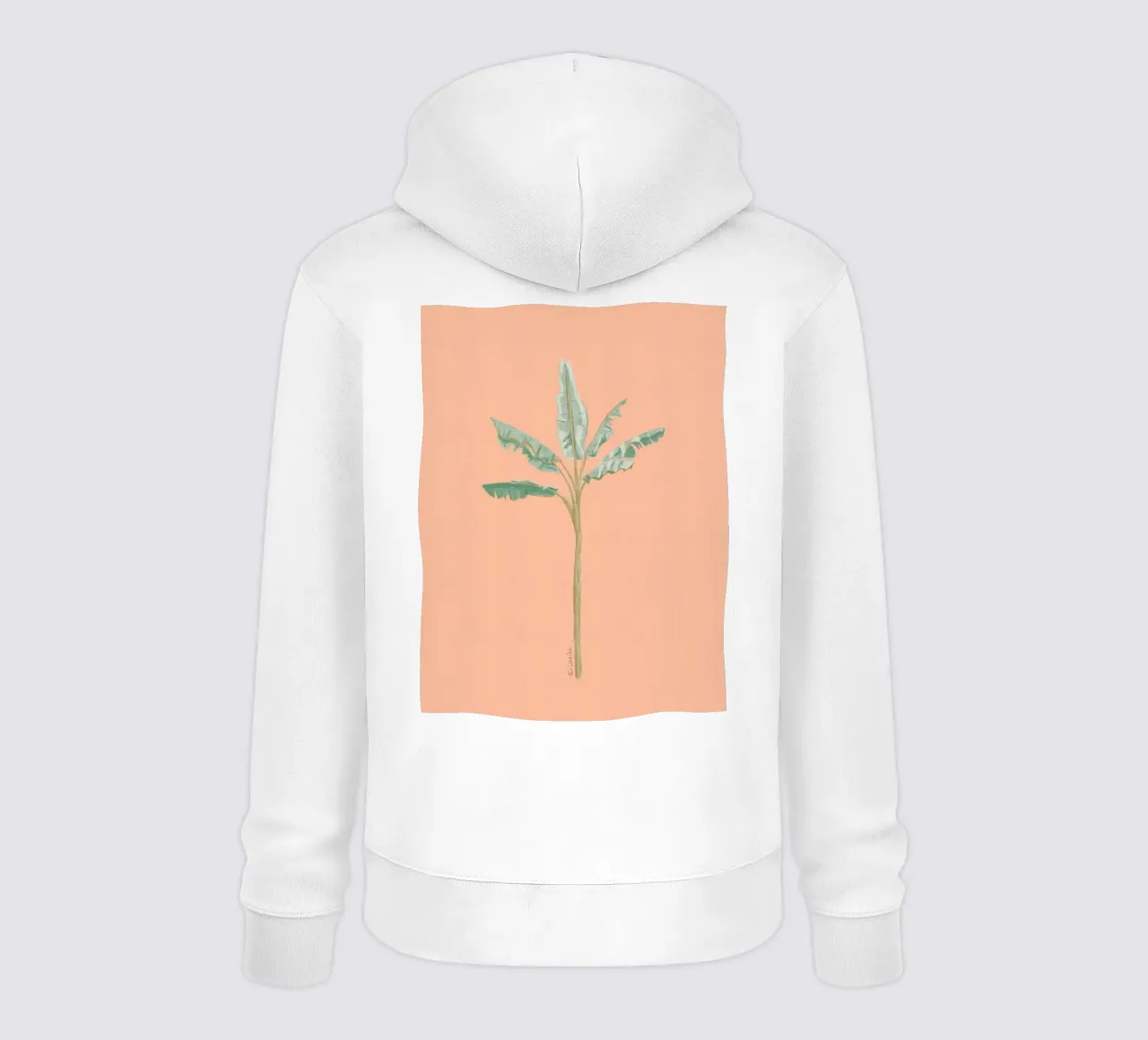 Peach Banana Tree Illustrazione acquerello minimalista Boho felpa con cappuccio da This Wild Soul - Illustration
