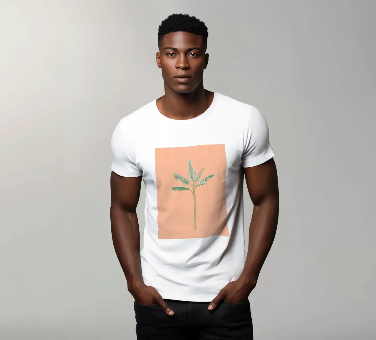 Peach Banana Tree Illustrazione acquerello minimalista Boho t-shirt da This Wild Soul - Illustration